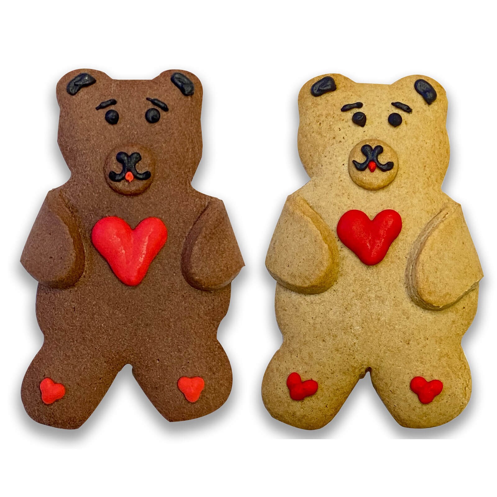 VANILLA AND CHOCOLATE COOKIE PAL BEARS WITH HEARTS