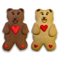 VANILLA AND CHOCOLATE COOKIE PAL BEARS WITH HEARTS