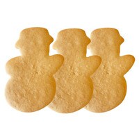 UNDECORATED VANILLA SNOWMAN COOKIES 4" - 3 PC
