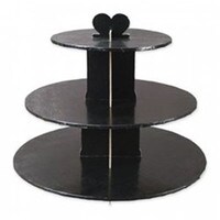 BLACK FOIL 3-TIER CUPCAKE STAND