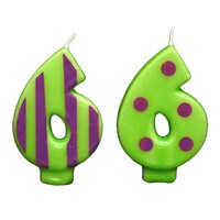 CRAZY NUMERAL CANDLE #6 - 3"