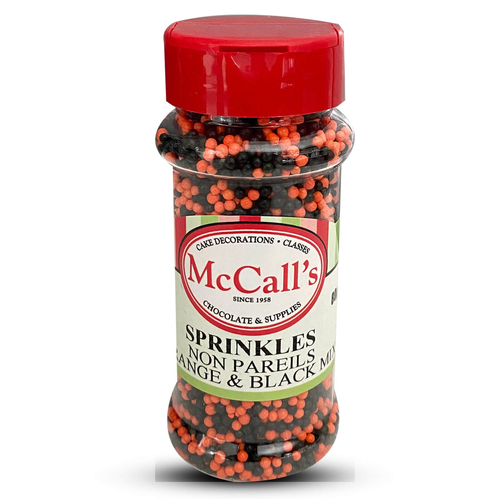SPRINKLES - NON-PAREIL ORANGE & BLACK MIX 80 G
