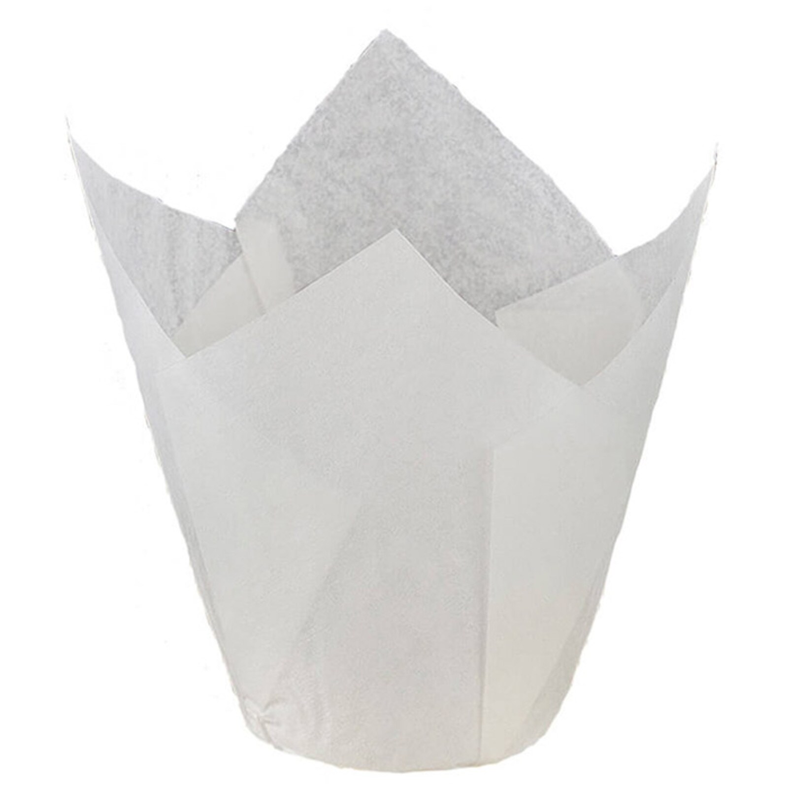 WHITE TALL TULIP STANDARD BAKING CUPS