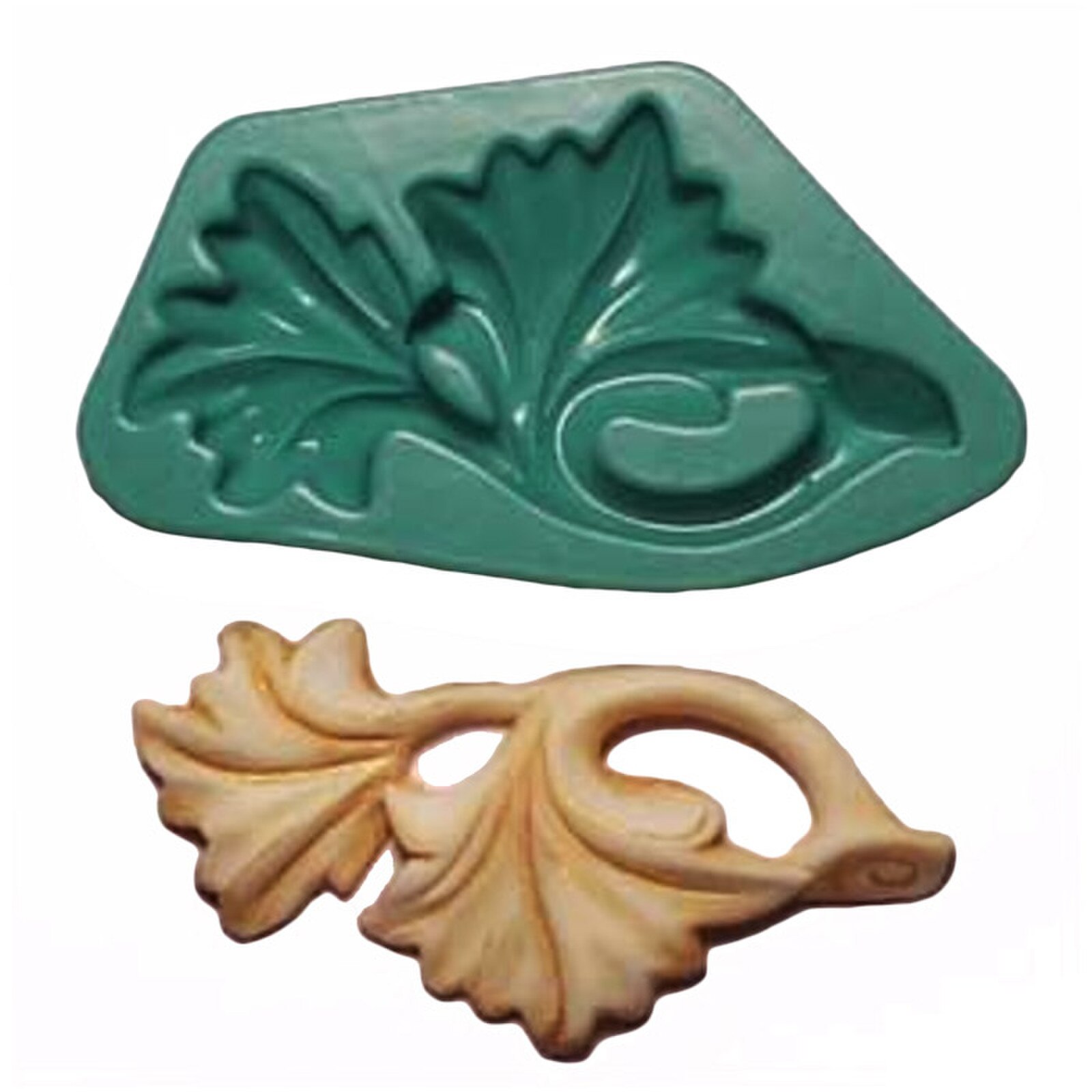 SILICONE MOLD - VINE LEAVES DRAPING LEFT