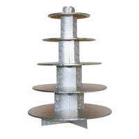 SILVER FOIL 5-TIER CUPCAKE OR CAKE  STAND
