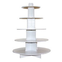 WHITE FOIL 5-TIER CUPCAKE OR CAKE  STAND