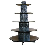 BLACK FOIL 5-TIER CUPCAKE OR CAKE  STAND