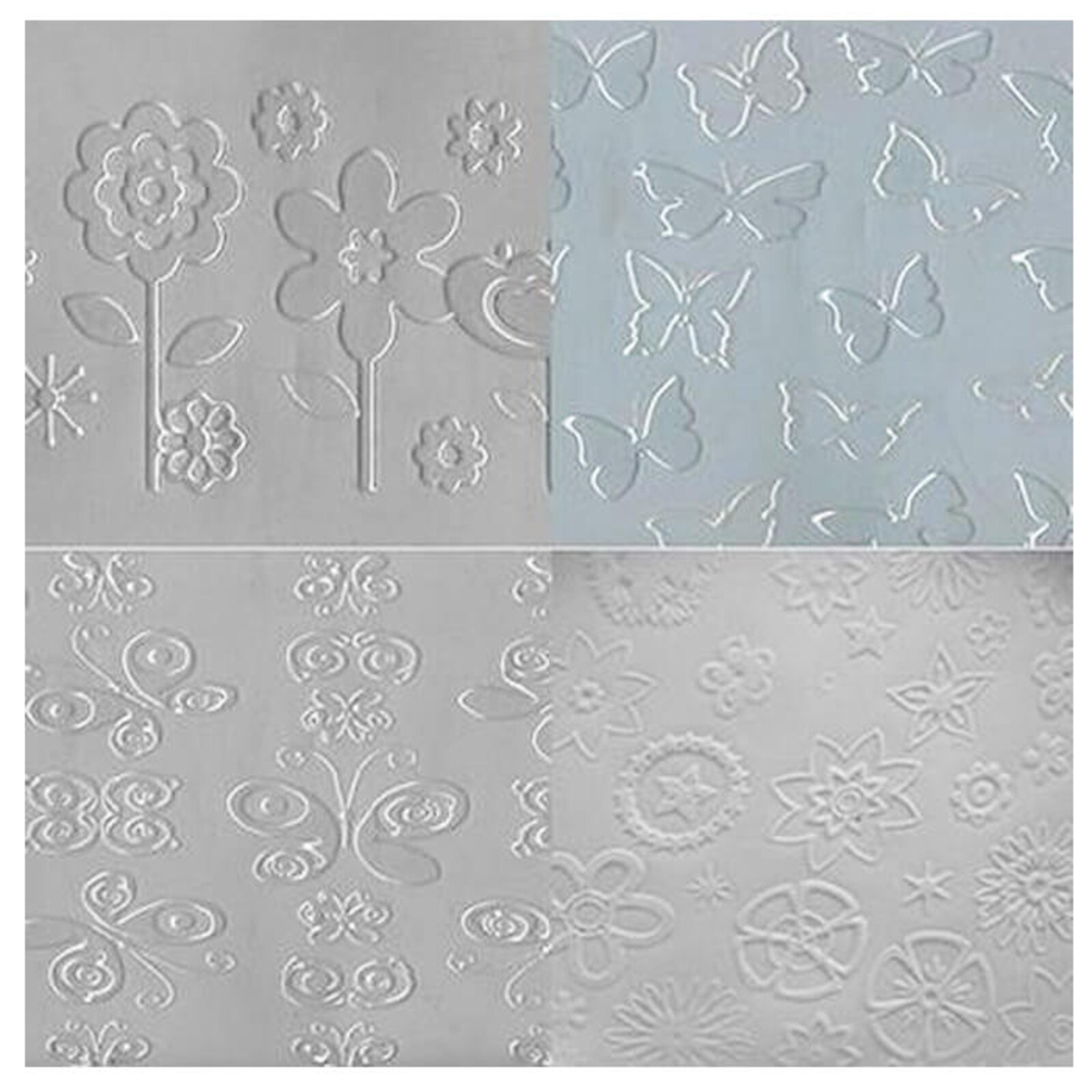 IMPRESSION MAT - DESIGN OF TWO BUTTERFLIES AND TWO FLOWERS 