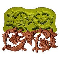 SILICONE LACE MOLD DOUBLE LEAF SCROLL