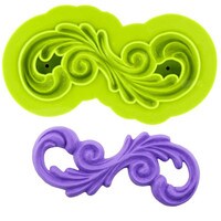 DOUBLE "S" FLOURISH SILICONE MOLD 3 3/4"