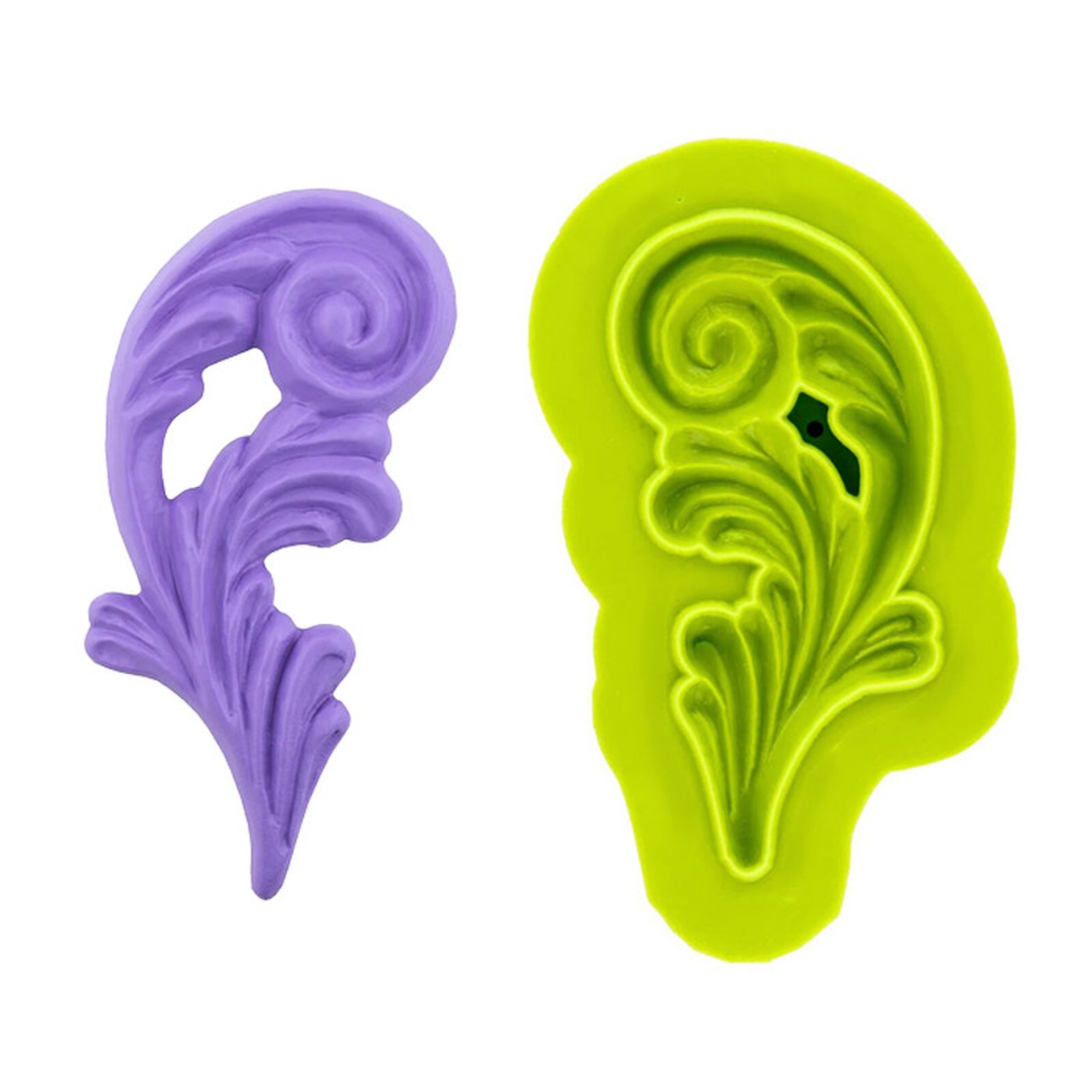 SILICONE MOLD - S-CURVE FLOURISH W/FLAIR RIGHT