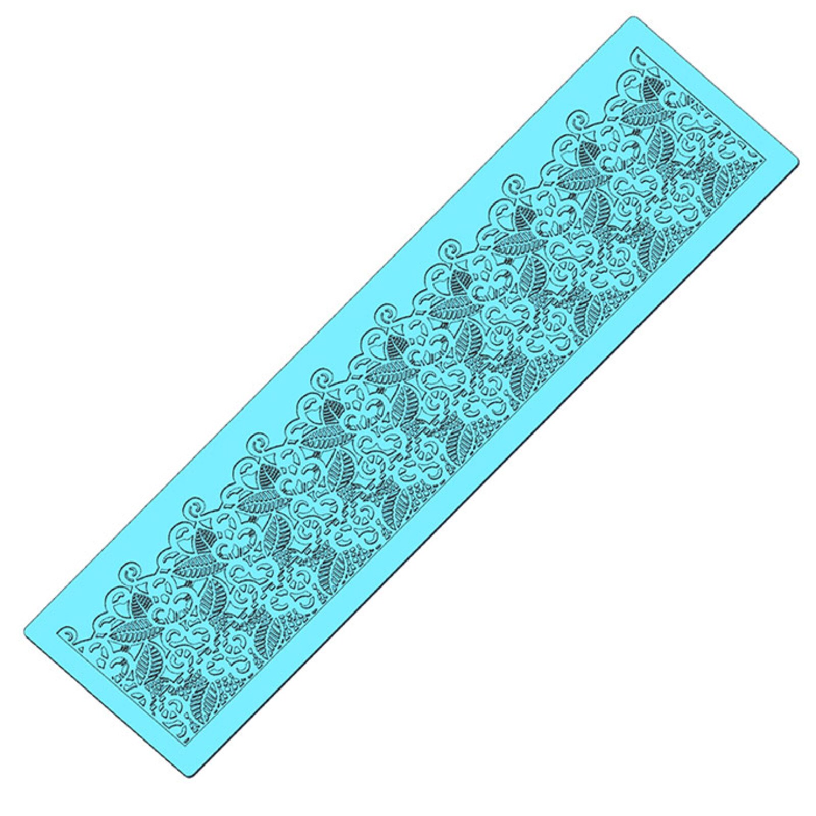 ICING LACE MAT - FLORAL LEAF BORDER