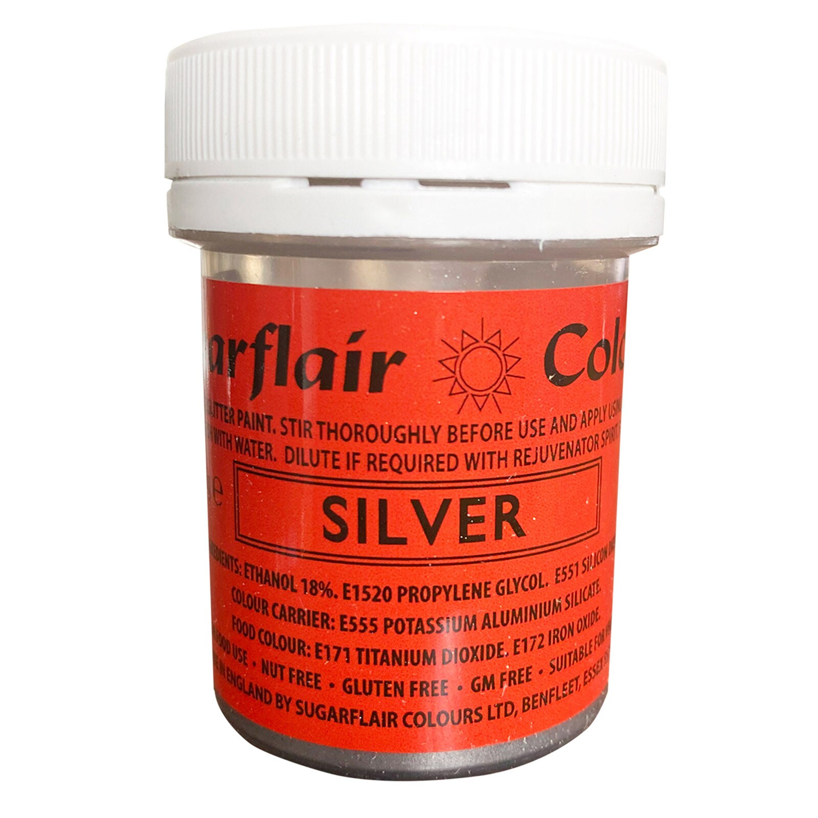 EDIBLE GLITTER FOOD PAINT - SILVER 35 G