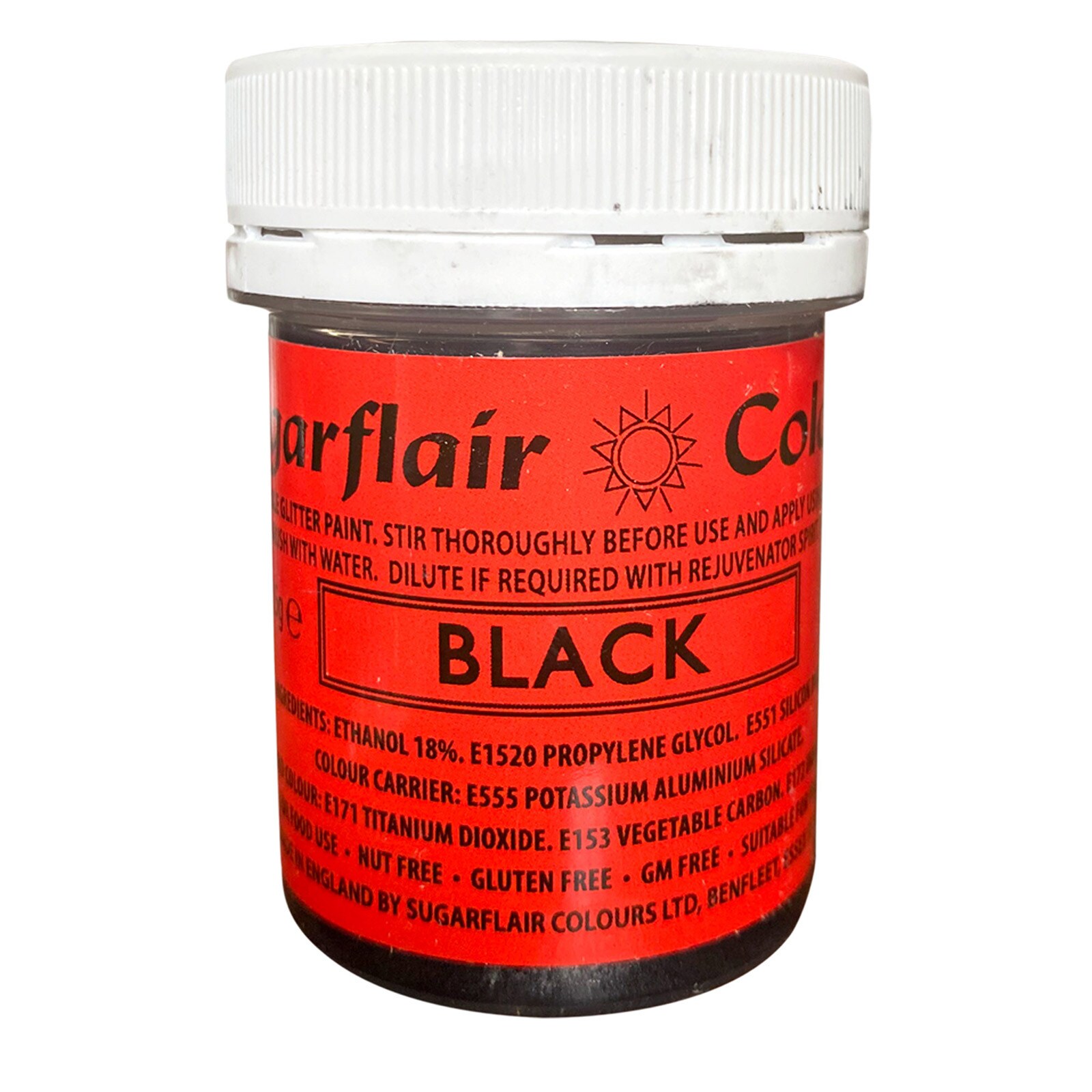 EDIBLE GLITTER FOOD PAINT - BLACK 35 G
