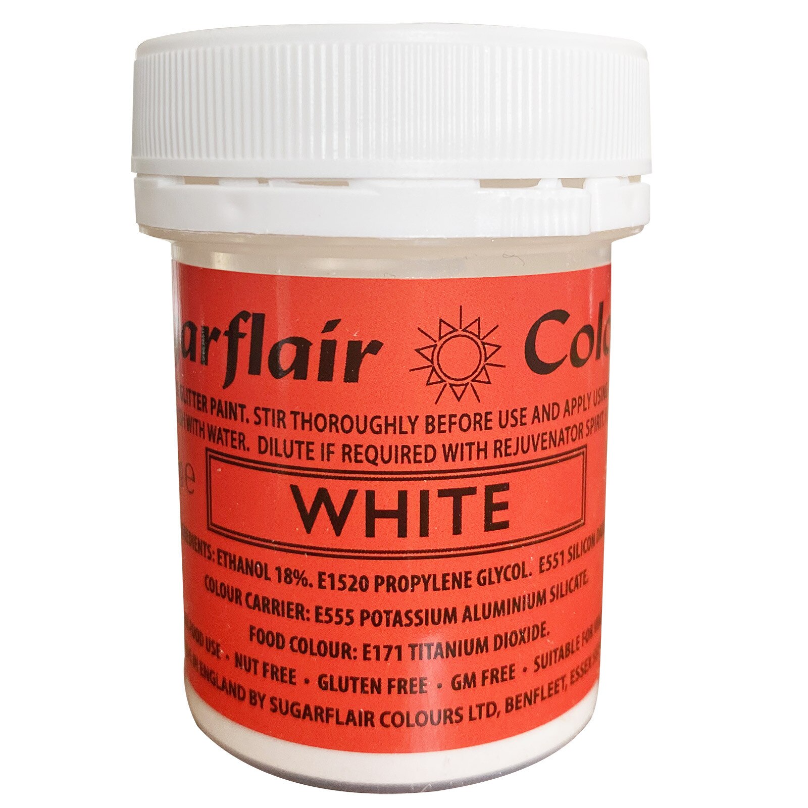 EDIBLE GLITTER FOOD PAINT - WHITE 35 G