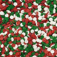QUINS CHRISTMAS CONFETTI RED, WHITE & GREEN 1/8" 4 MM