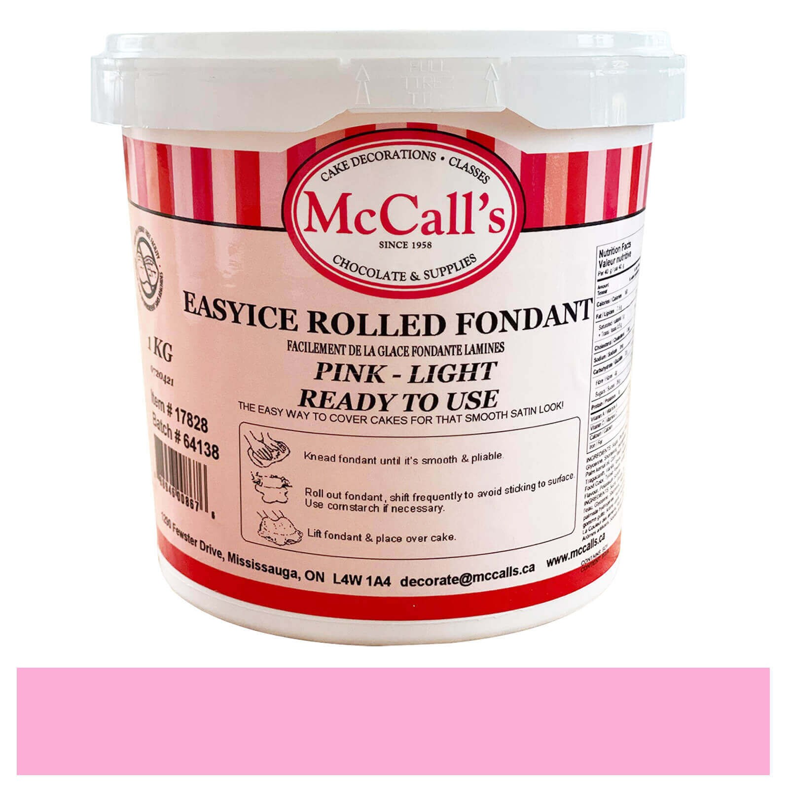 EASYICE LIGHT PINK ROLLED FONDANT - 1 KG