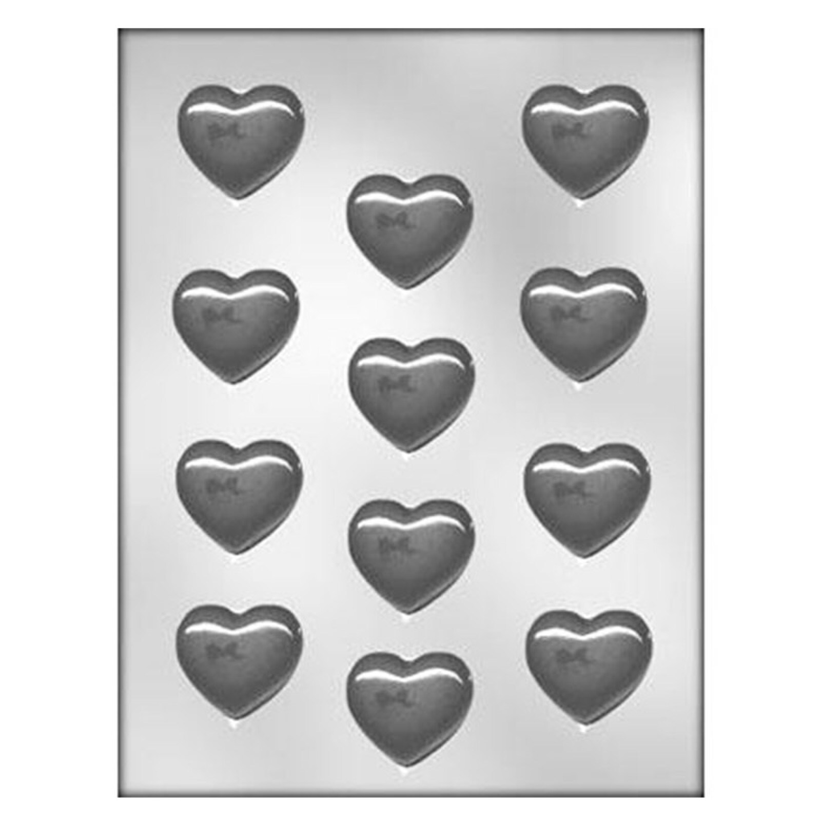 MOLD - PLAIN SMOOTH HEARTS 1 5/8" (12)