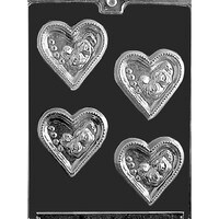 MOLD - HEARTS WITH ROSES 2 3/4" X 3" X 3/8" (4)