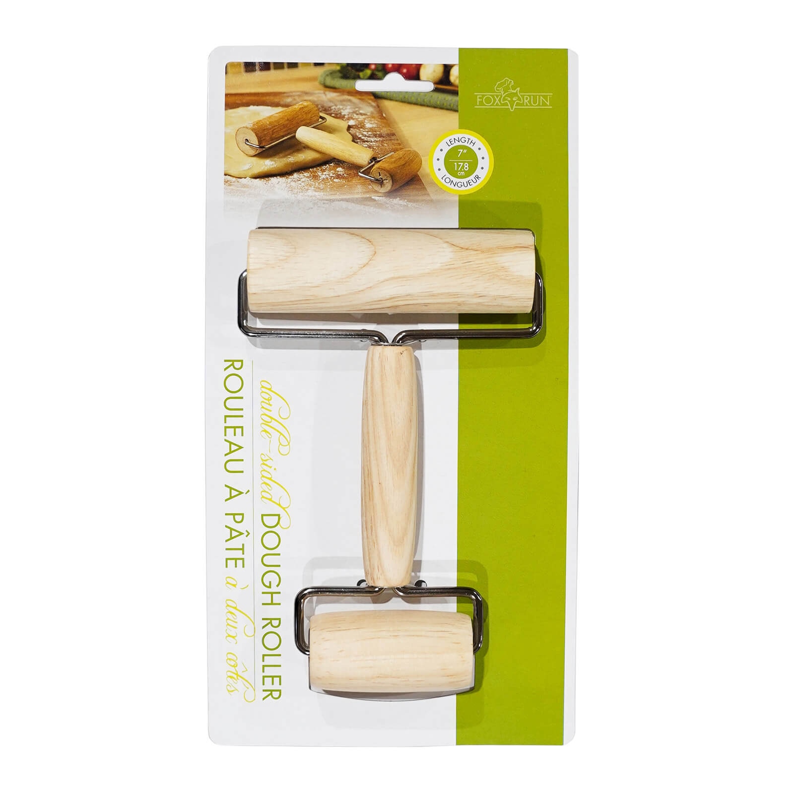 WOOD DOUBLE ENDED PIZZA & PASTRY ROLLER 