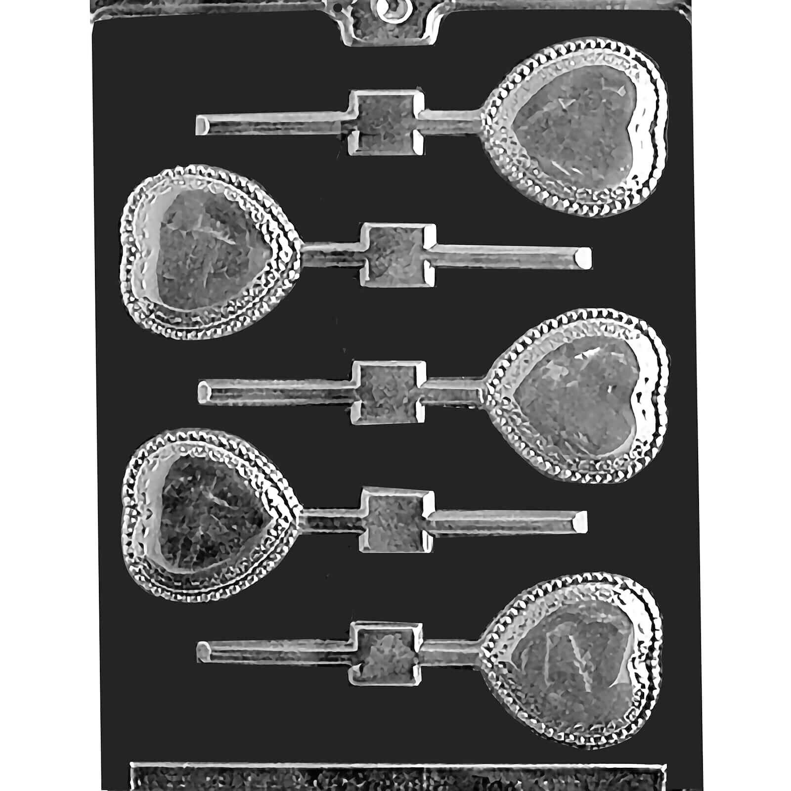 MOLD - LACE HEART LOLLY 2" (5)