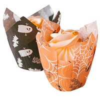 TALL STANDARD  MIXED HALLOWEEN TULIP BAKING CUPS