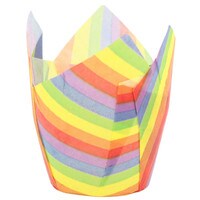 STANDARD TALL RAINBOW TULIP BAKING CUPS - 100 PCS