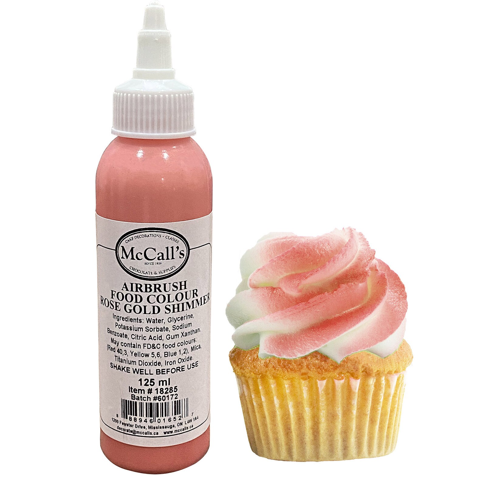 AIRBRUSH FOOD COLOR - ROSE GOLD SHIMMER 125 ML / 4 OZ