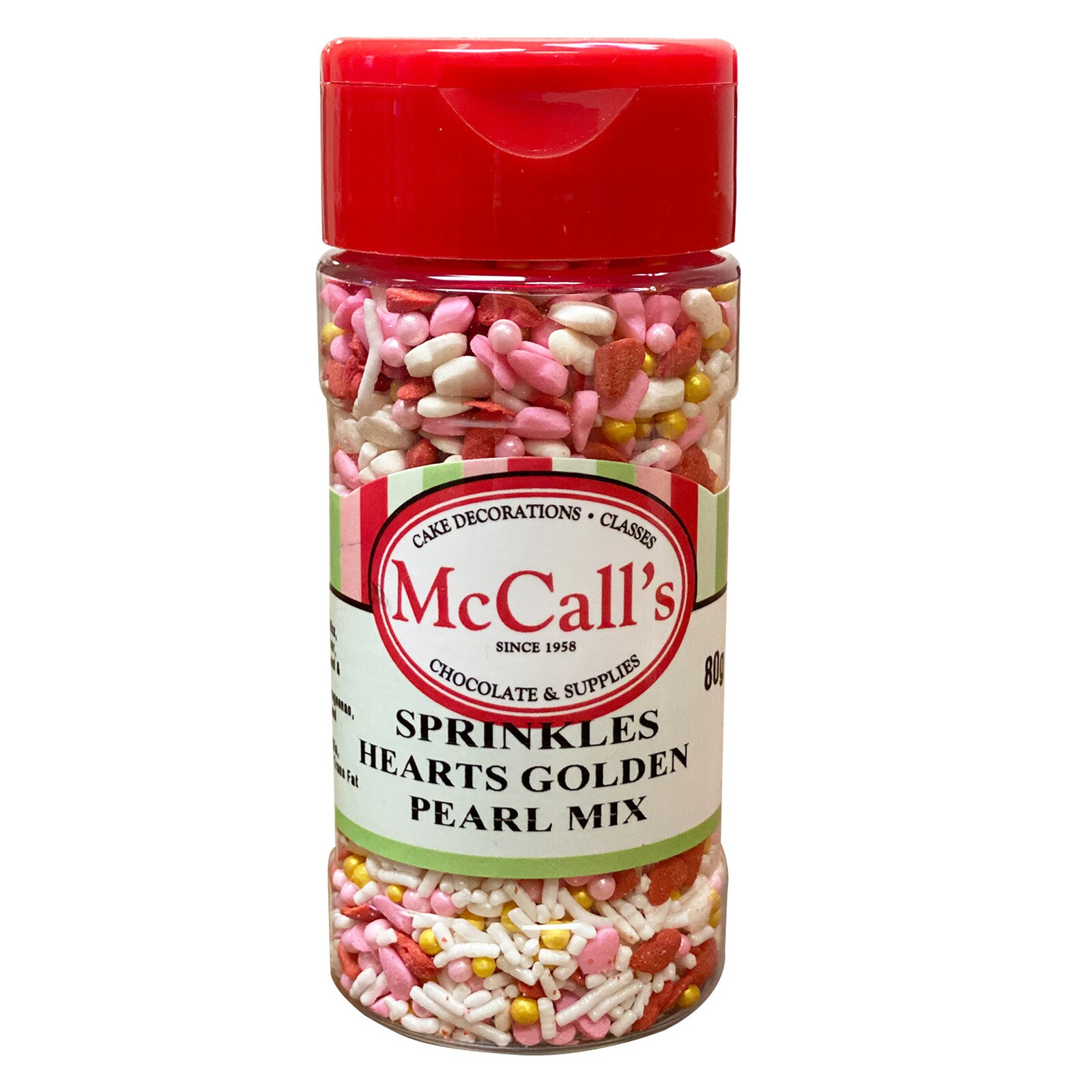SPRINKLES HEARTS GOLDEN PEARL MIX 80 G