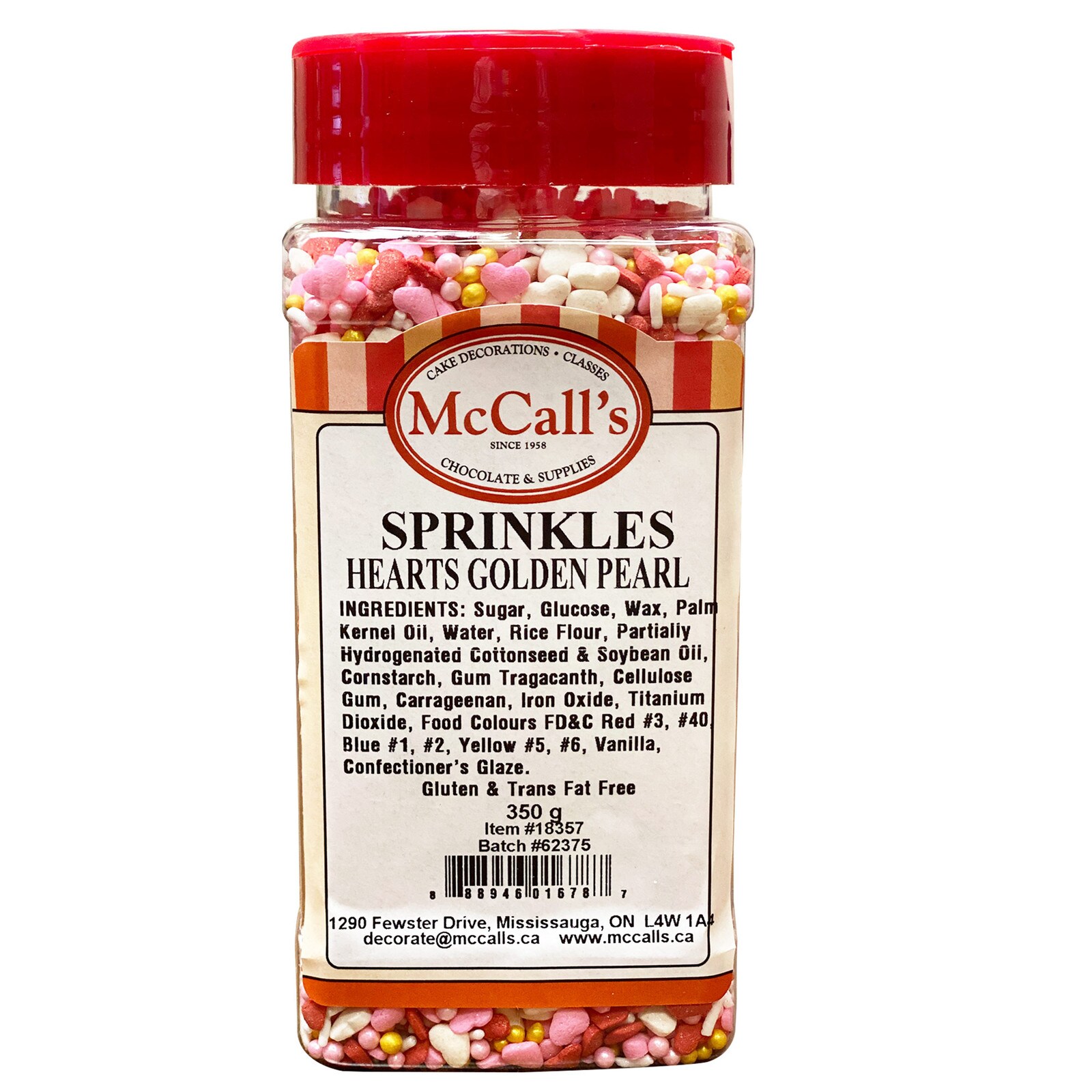 SPRINKLES HEARTS GOLDEN PEARL MIX 350 G