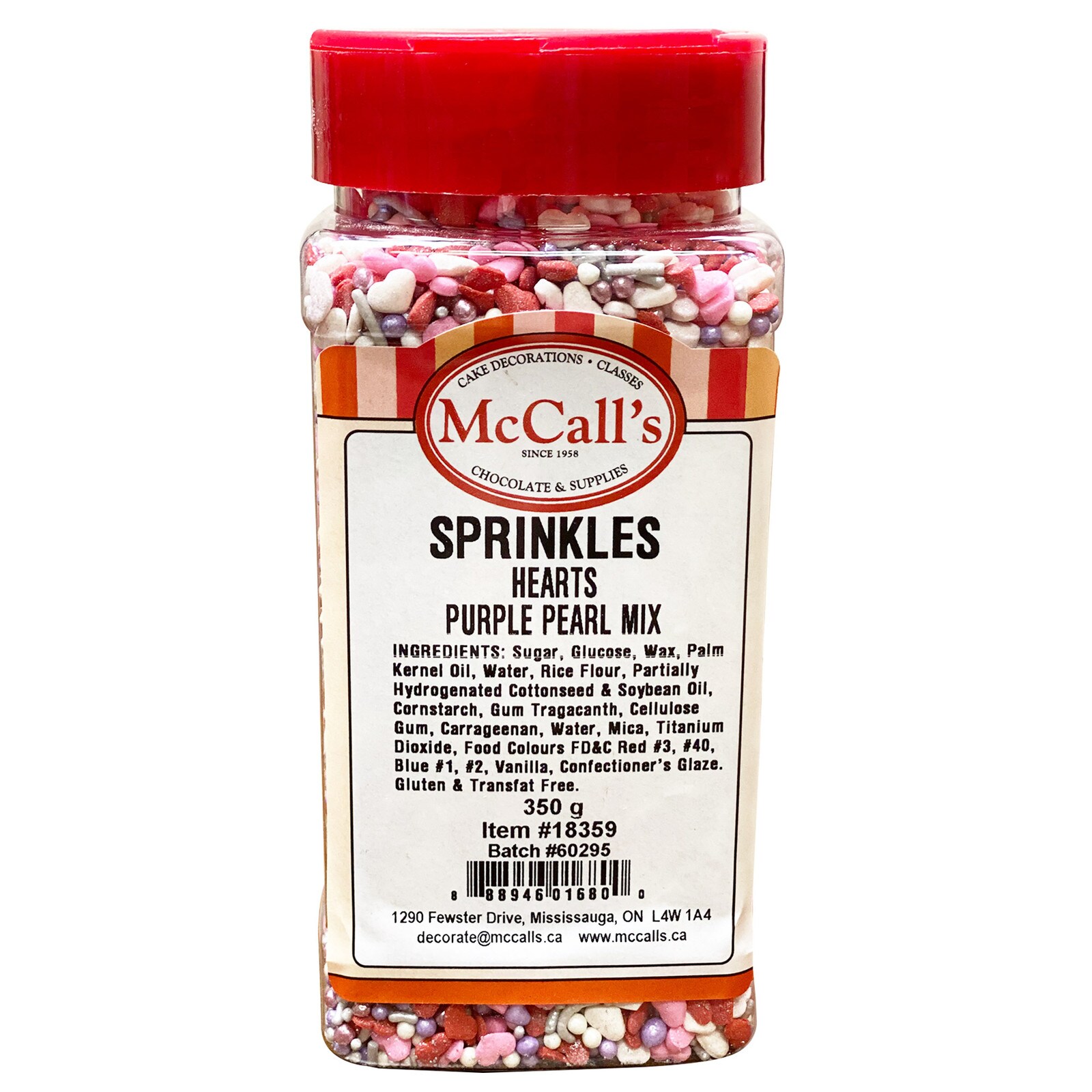 SPRINKLES HEARTS PURPLE PEARL MIX 350 G