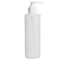 WHITE PLASTIC CYLINDER BOTTLE W/ PUMP - 8 OZ