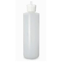 WHITE PLASTIC CYLINDER BOTTLE W/ FLIP TOP CAP - 8 OZ
