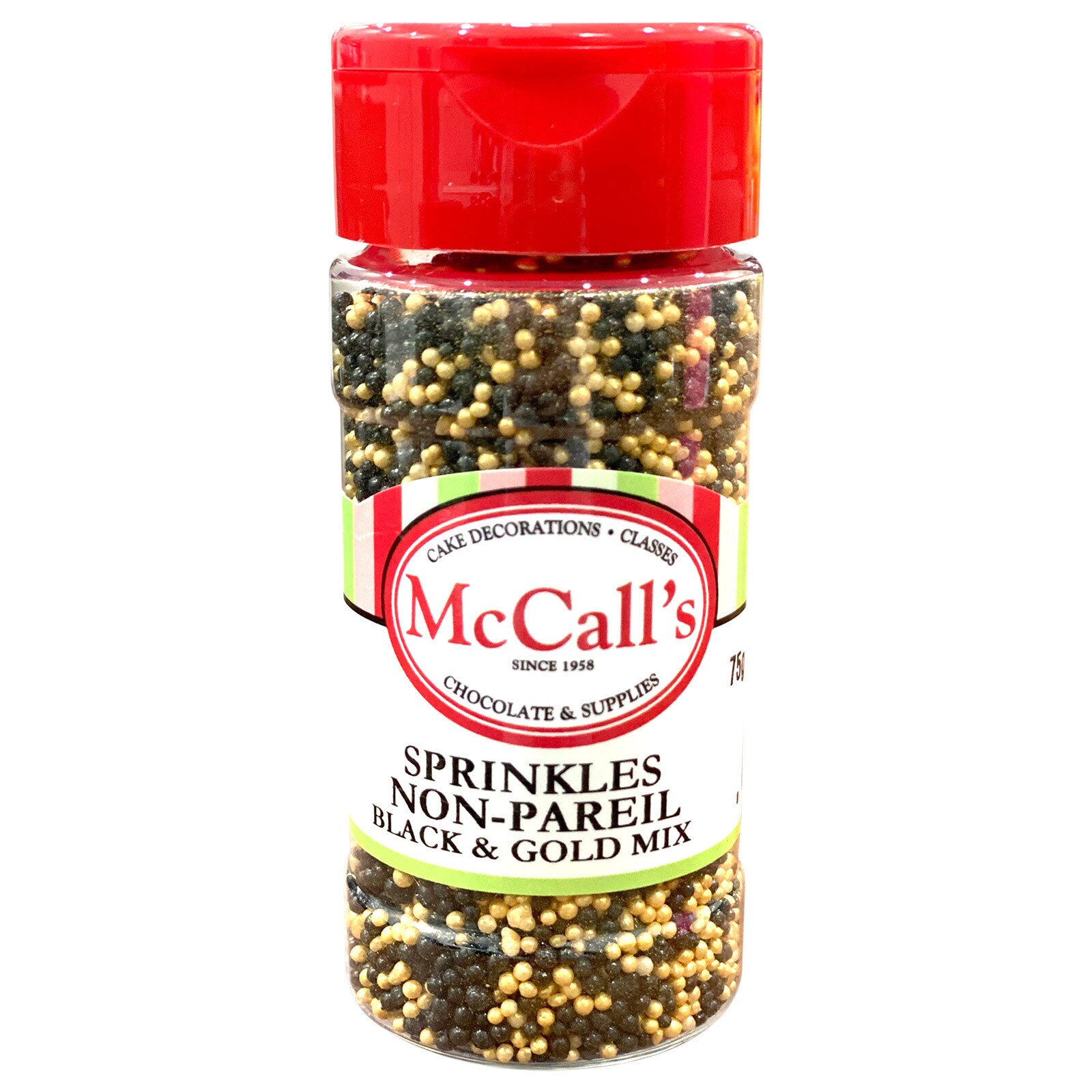 SPRINKLES NON-PAREIL BLACK & GOLD MIX 75 G