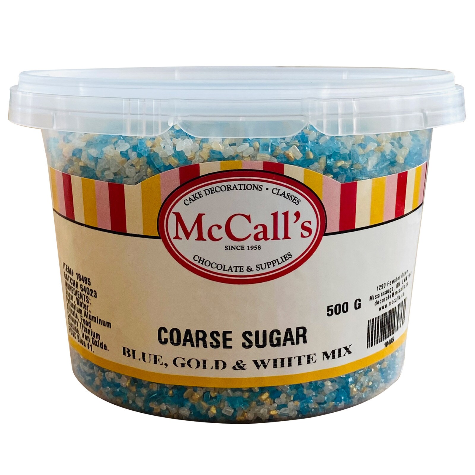 COARSE SUGAR - BLUE, GOLD & WHITE MIX 500 G