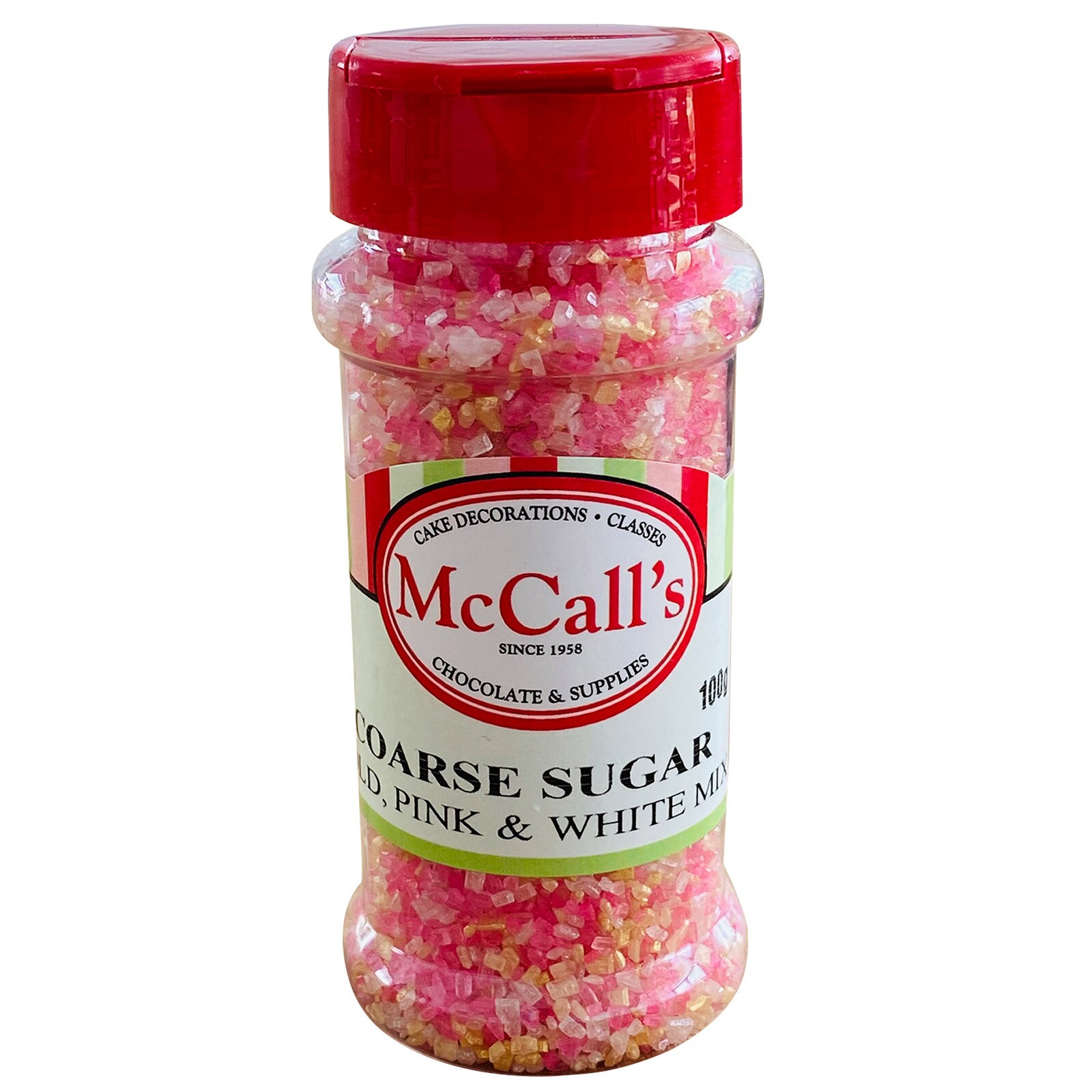 COARSE SUGAR - PINK, GOLD & WHITE MIX 100 G