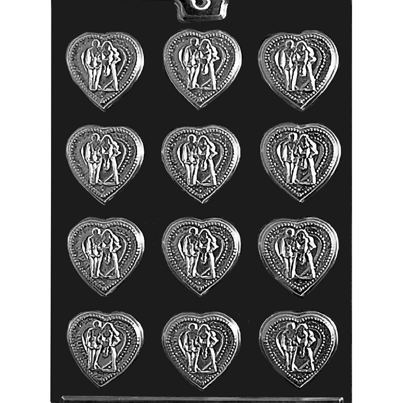 MOLD - BRIDE & GROOM WEDDING HEARTS MINTS (12)