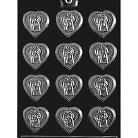 MOLD - BRIDE & GROOM WEDDING HEARTS MINTS (12)