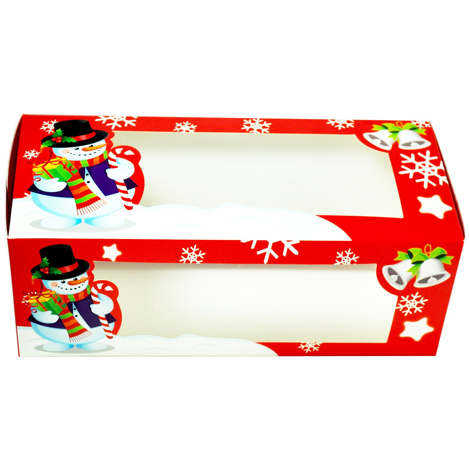 SNOWMAN YULE LOG WINDOW BOX 12" X 5.5" X 4.5"
