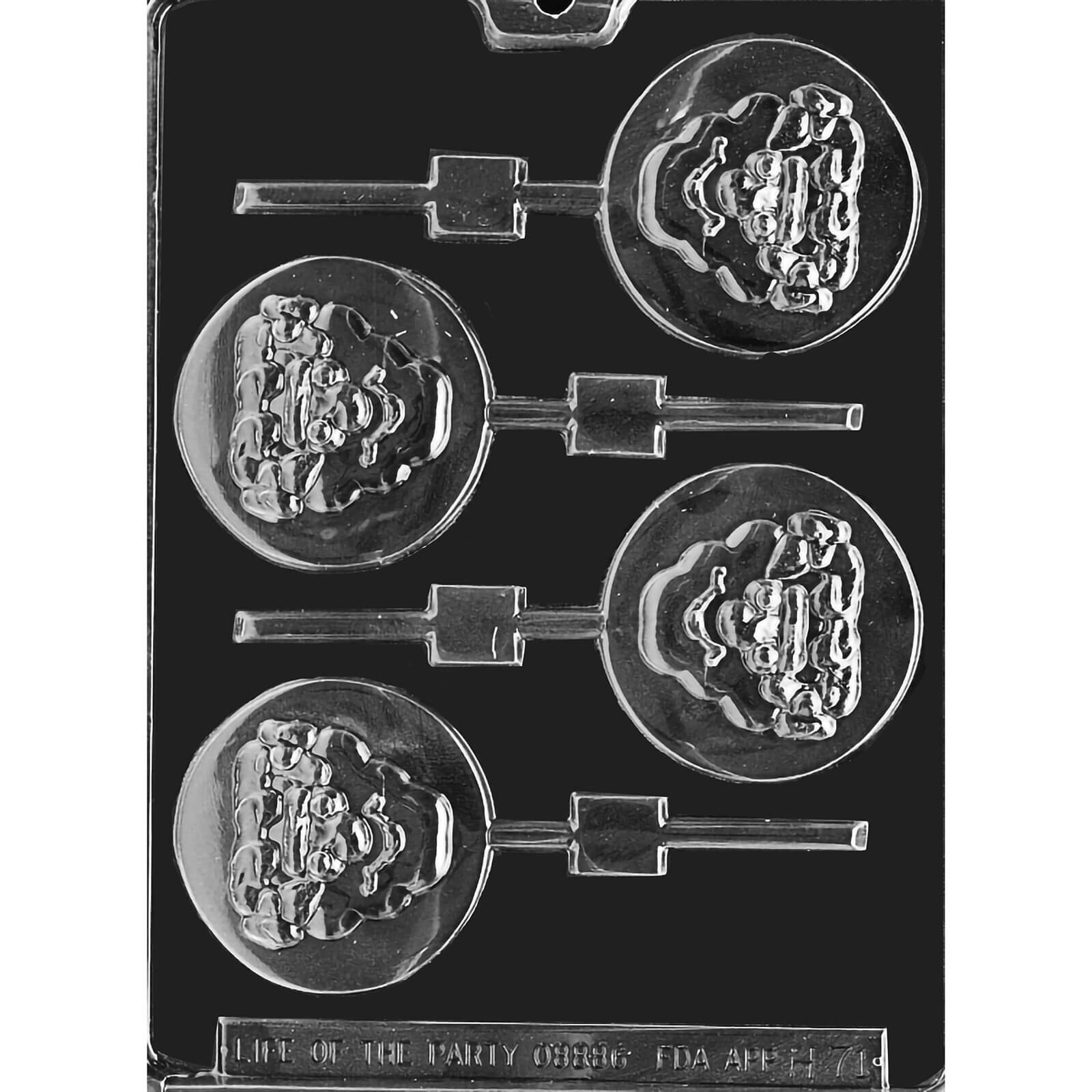 MOLD - ROUND MONSTER LOLLY 2 3/4" (4)