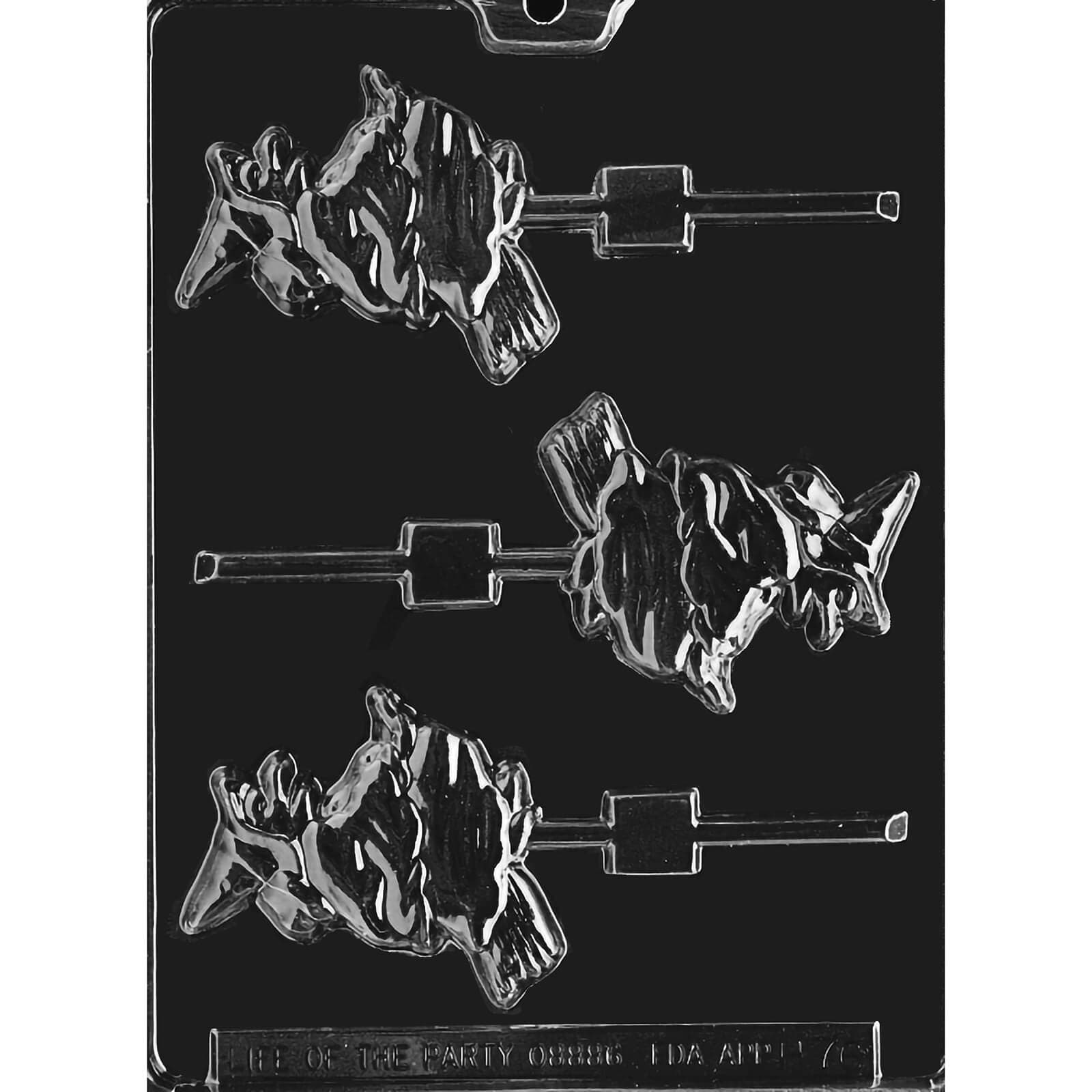 MOLD - WITCH ON BROOM LOLLY 3 1/2" X 2 1/4" (3)