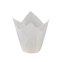 WHITE MINI TULIP BAKING CUPS