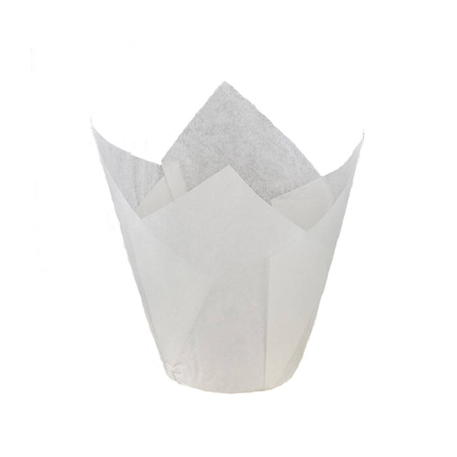 WHITE MINI TULIP BAKING CUPS