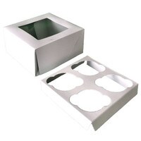 2 PC SET 4 PC CUPCAKE BOXES WITH INSERTS