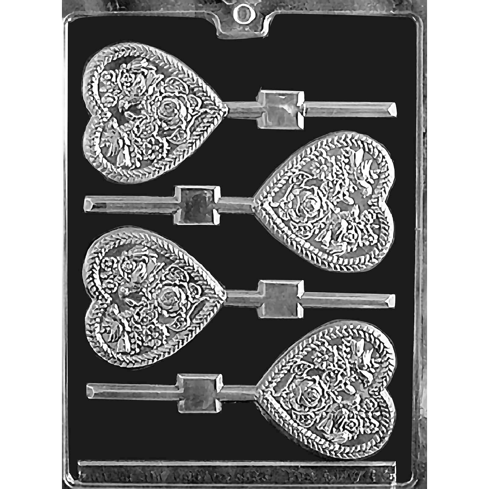 MOLD - HEART WITH BIRDS AND FLOWERS LOLLY (4)