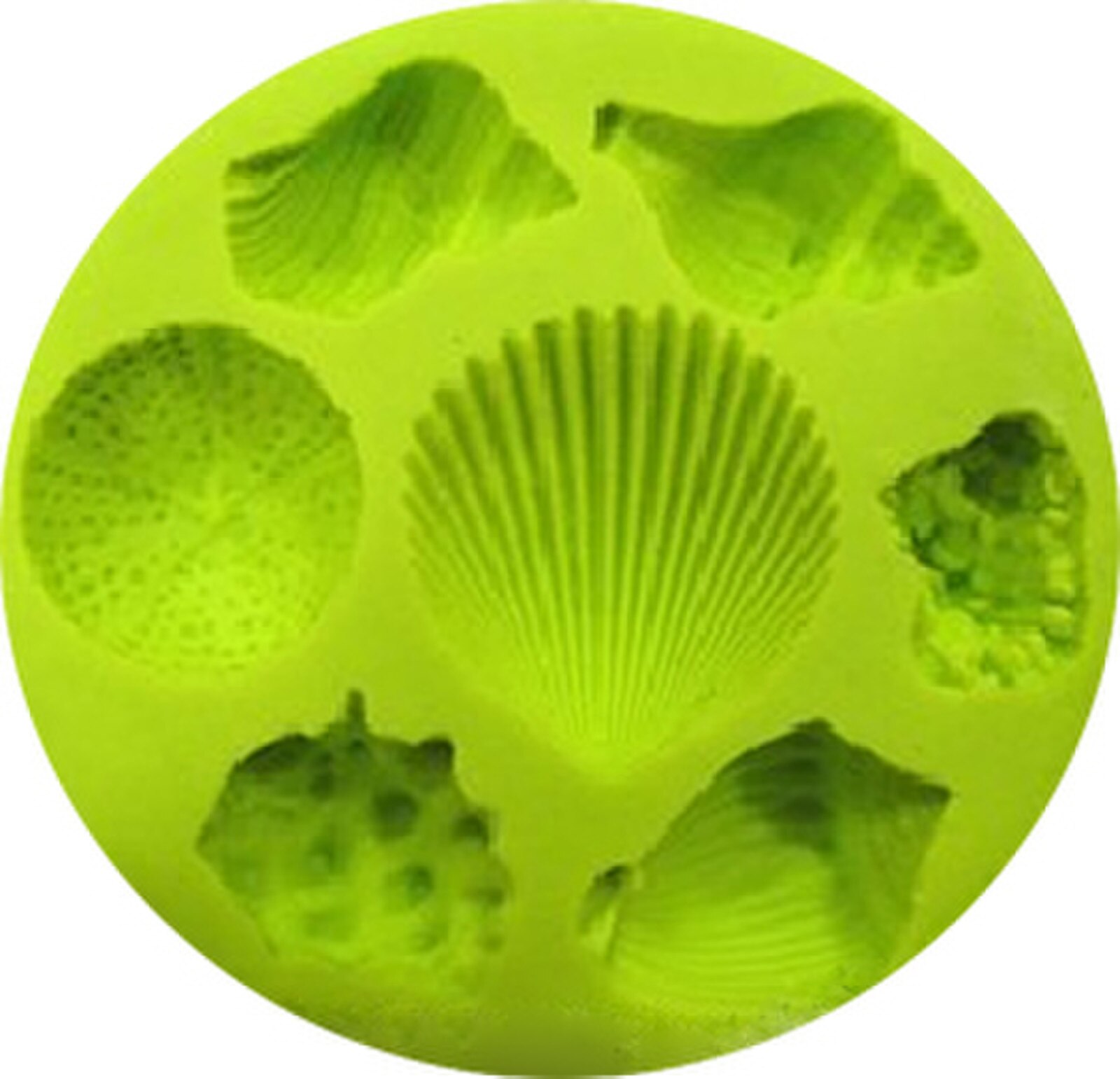 SILICONE MOLD - SEASHELLS ROUND 7 DESIGNS