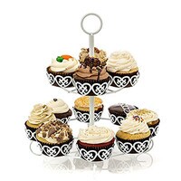 WHITE METAL CUPCAKE/DESSERT STAND - HOLDS 12