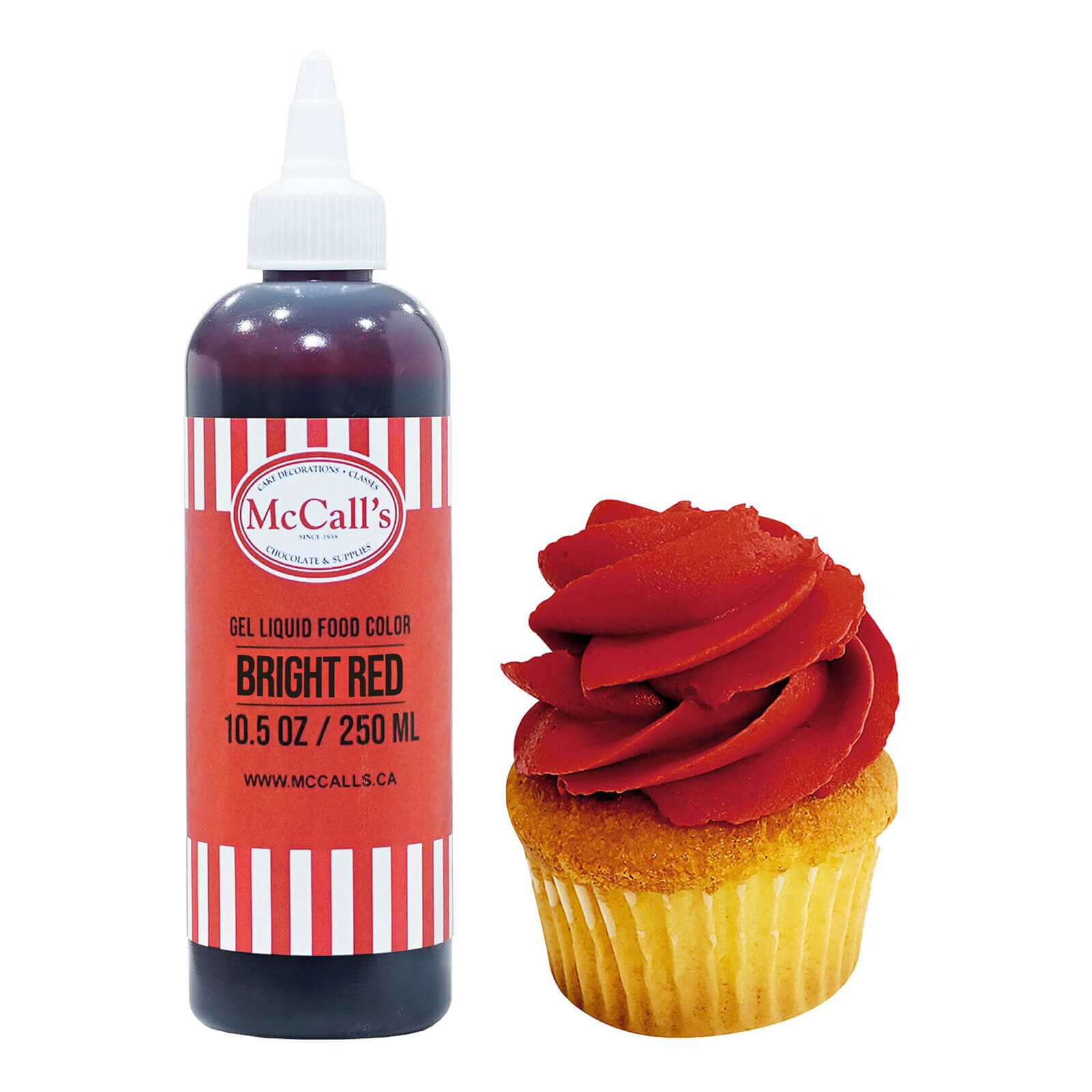 LIQUID GEL FOOD COLOR -  BRIGHT RED 250 ML / 10.5 OZ