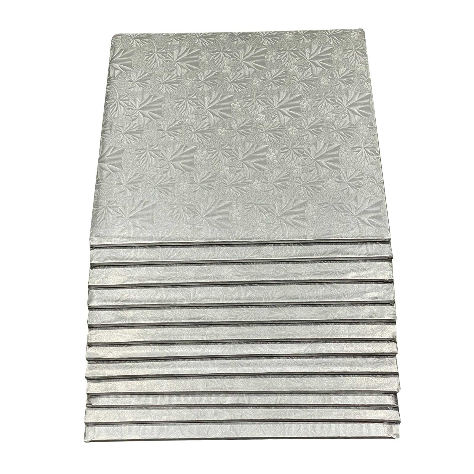 SQUARE SILVER FOIL CAKE BOARD - 12 PC