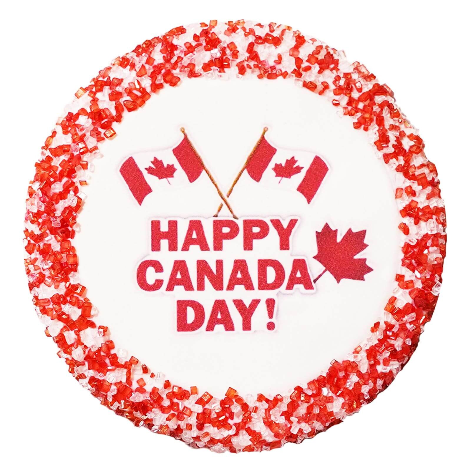 HAPPY CANADA DAY COOKIE 4"
